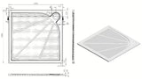 Bílá čtvercová sprchová vanička SAT Limcc 100x100 cm z litého mramoru s krytým rohovým odpadem
