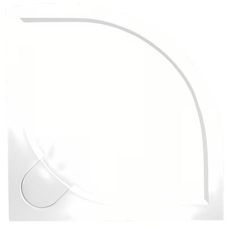 Bílá čtvrtkruhová sprchová vanička SAT Limcc 100x100 cm z litého mramoru s krytým odpadem v rohu