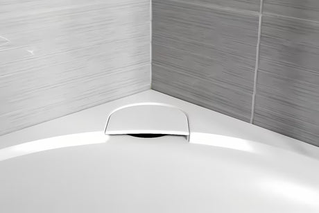 Bílá obdélníková sprchová vanička SAT Limcc 120 x 80 cm z litého mramoru s krytým odpadem