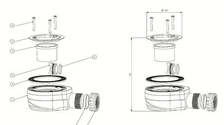 Bílá obdélníková sprchová vanička SAT Limcc 120 x 80 cm z litého mramoru s krytým odpadem