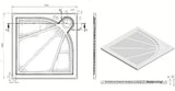 Bílá čtvercová sprchová vanička SAT Limcc 80x80 cm z litého mramoru s krytým rohovým odpadem