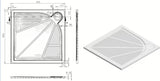 Bílá čtvercová sprchová vanička SAT Limcc 90x90 cm z litého mramoru s krytým rohovým odpadem