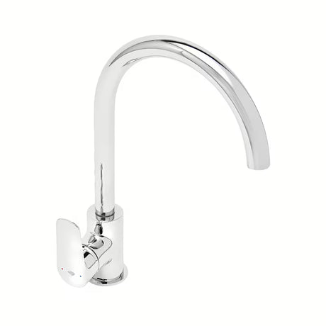 Chromová páková dřezová baterie SAT Mood s otočným ramínkem v lesklém provedení