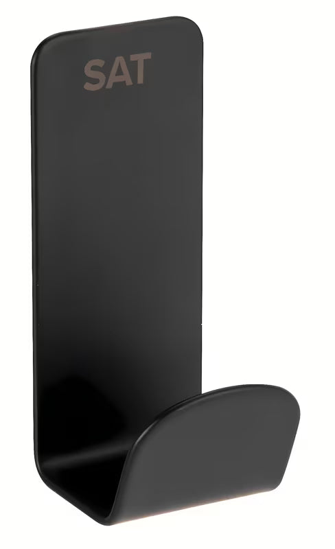 Černý nástěnný háček SAT Mood s jednoduchým elegantním designem do koupelny