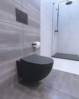 Černý nástěnný držák toaletního papíru SAT Mood s jednoduchým elegantním designem