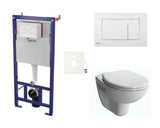Viseći WC set vitra Normus u sjajnoj bijeloj boji s predzidnim modulom i sjedalom soft Close