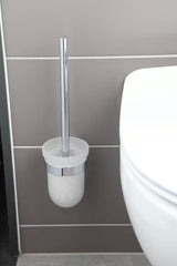 Nástěnná WC štětka SAT Project v chromu s mléčným sklem