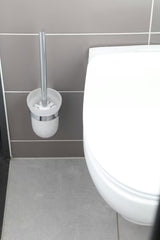 Nástěnná WC štětka SAT Project v chromu s mléčným sklem