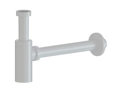 Bílý lesklý umyvadlový sifon SAT Project s připojením 5/4 a odtokovou trubkou 32 mm.