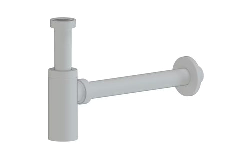 Designový umyvadlový sifon SAT Project v bílé matné barvě, připojení 5/4" a odpad 32 mm.
