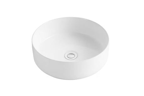 Kulaté keramické umyvadlo na desku SAT Project v bílé barvě, průměr 36 cm