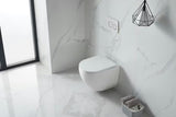 Bílé závěsné WC SAT s Rimless provedením bez splachovacího okruhu a sedátkem se SoftClose