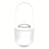 Bílé závěsné WC SAT s bezokrajovým splachováním Rimless a sedátkem SoftClose.