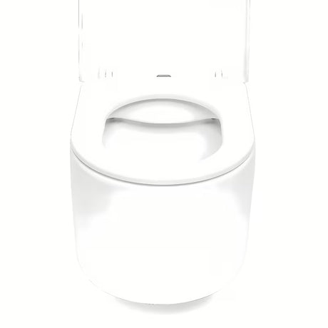 Bílé závěsné WC SAT s bezokrajovým splachováním Rimless a sedátkem SoftClose.