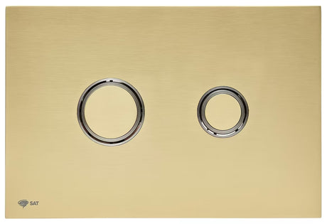Matně zlaté ovládací tlačítko SAT z nerezu s PVD povrchem a Anti-fingerprint úpravou pro instalační systémy.