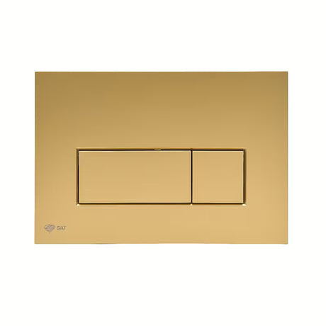 Matné zlaté ovládací tlačítko SAT Gold pro instalační systém s dvoučinným mechanickým splachováním.