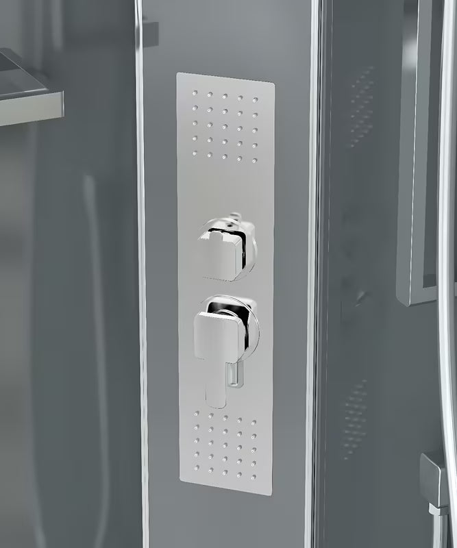 Čtvrtkruhový sprchový box SAT 90x90 cm s chromovými profily a čirým sklem
