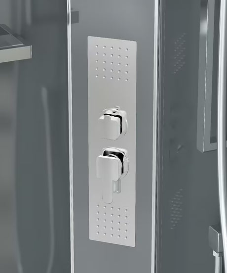 Čtvrtkruhový sprchový box SAT 90x90 cm s chromovými profily a čirým sklem