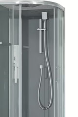Čtvrtkruhový sprchový box SAT 90x90 cm s chromovými profily a čirým sklem