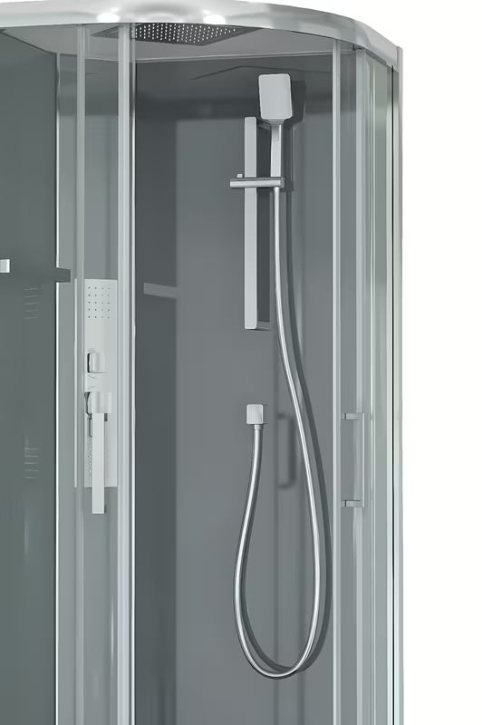 Čtvrtkruhový sprchový box SAT 90x90 cm s chromovými profily a čirým sklem