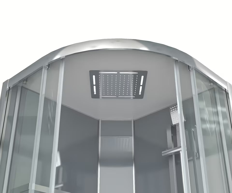 Čtvrtkruhový sprchový box SAT 90x90 cm s chromovými profily a čirým sklem
