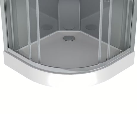 Čtvrtkruhový sprchový box SAT 90x90 cm s chromovými profily a čirým sklem