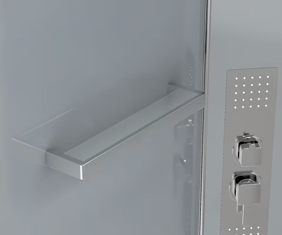 Čtvrtkruhový sprchový box SAT 90x90 cm s chromovými profily a čirým sklem