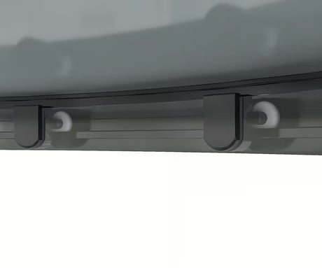 Čtvrtkruhový sprchový box 90x90 cm s černými profily, čirým sklem a bílou vaničkou