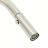 Nerezová dřezová baterie SAT Supersteel s vytahovací sprškou a otočným ramínkem v matném provedení.