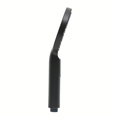 Černá ruční sprcha SAT s oblým designem, průměrem 12 cm a třemi funkcemi proudu vody.