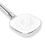 Ruční sprchová hlavice SAT v bílé a chromu s průměrem 12 cm a tlačítkem EasyClick pro 3 proudy.