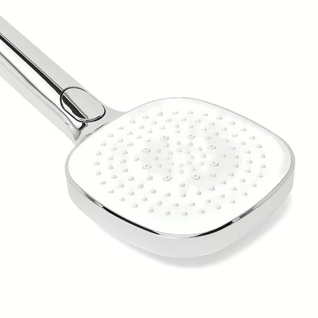 Ruční sprchová hlavice SAT v bílé a chromu s průměrem 12 cm a tlačítkem EasyClick pro 3 proudy.