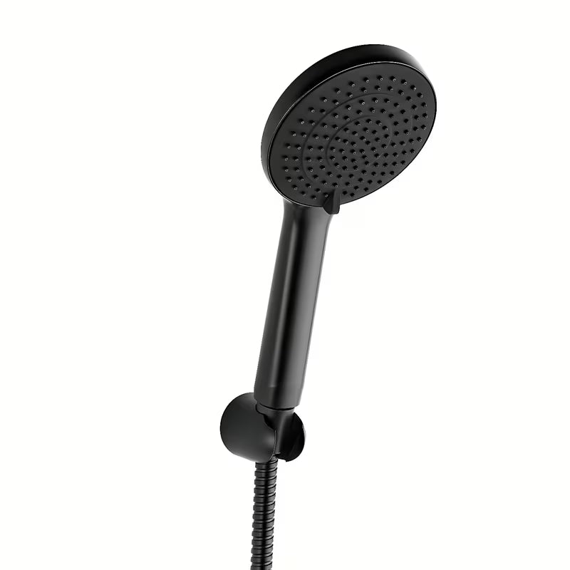 Vanový set SAT v černé matné barvě s ruční sprchou se 3 funkcemi, hadicí 150 cm a pevným držákem.