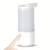 Bílý bezdotykový stolní dávkovač mýdla a dezinfekce SAT s nádržkou 250 ml