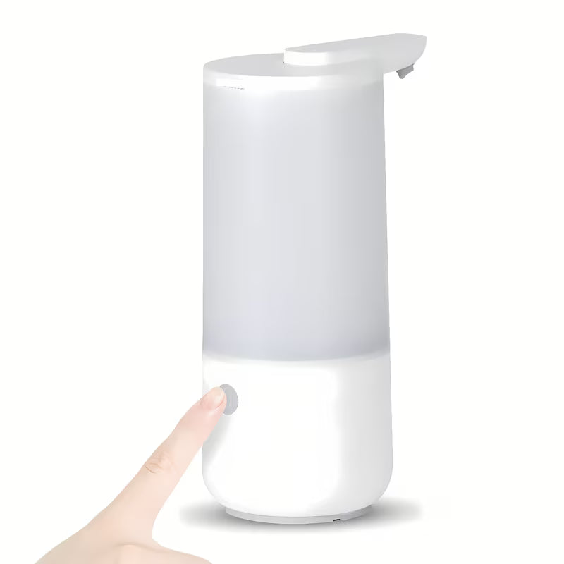 Bílý bezdotykový stolní dávkovač mýdla a dezinfekce SAT s nádržkou 250 ml