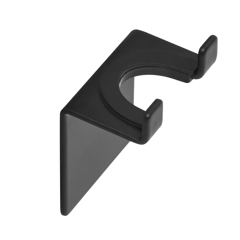 Černý háček SAT s minimalistickým designem pro montáž bez vrtání pomocí 3M pásky