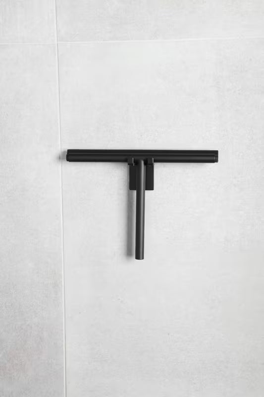 Černý háček SAT s minimalistickým designem pro montáž bez vrtání pomocí 3M pásky