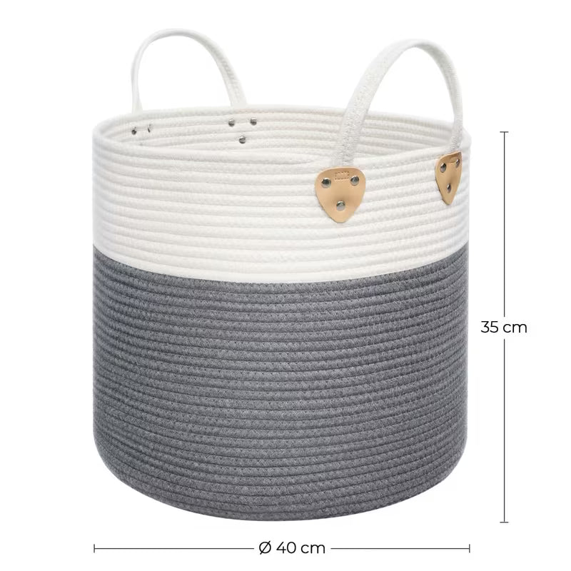 Šedý koš na prádlo SAT z materiálu bavlna a polyester
