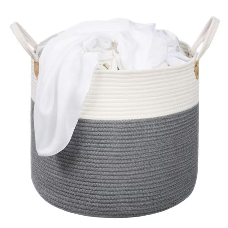 Šedý koš na prádlo SAT z materiálu bavlna a polyester