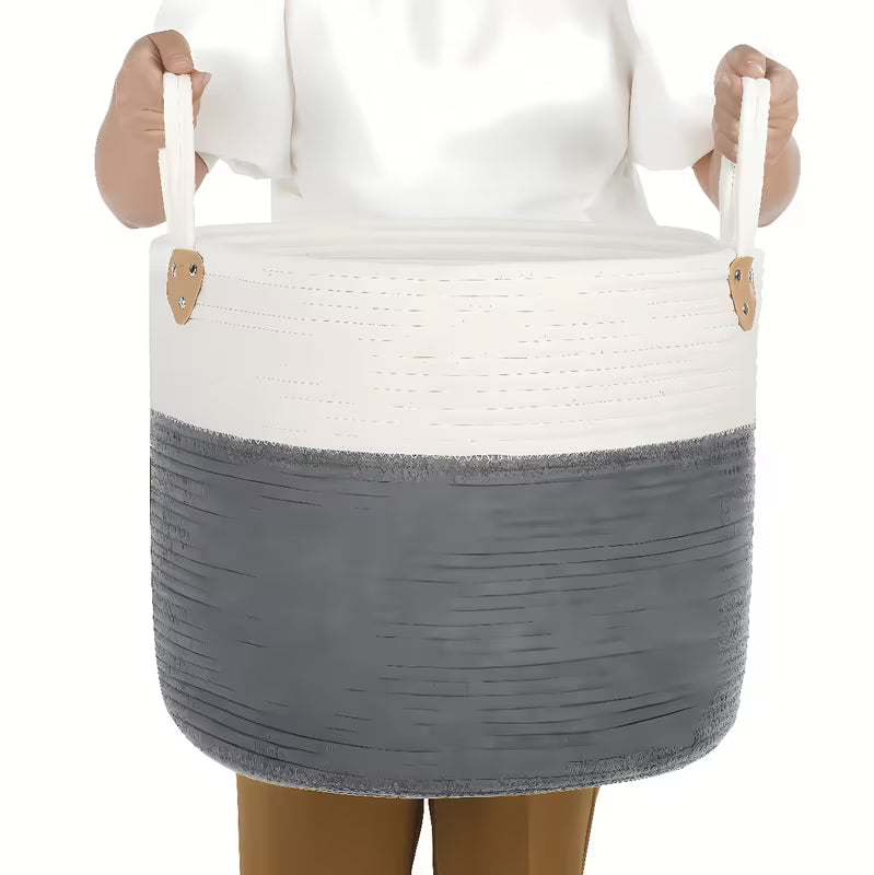 Šedý koš na prádlo SAT z materiálu bavlna a polyester
