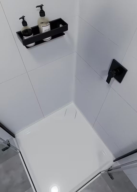 Nástěnná koupelnová polička SAT z masivní mosazi v černé matné barvě