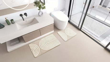 Béžová WC předložka SAT z polyesteru s výškou vlasu 1,5 cm