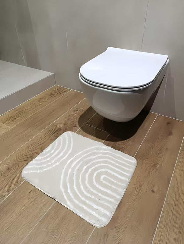 Béžová WC předložka SAT z polyesteru s výškou vlasu 1,5 cm