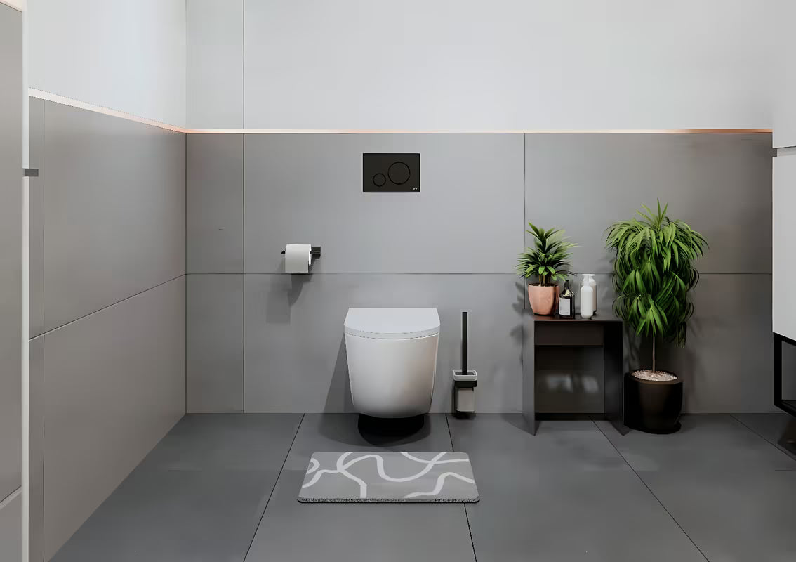 Šedá WC předložka SAT Feel z rychleschnoucího polyesteru