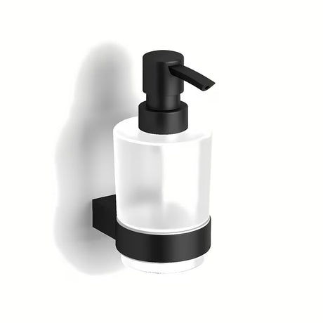 Černý nástěnný dávkovač mýdla SAT Project v moderním minimalistickém designu