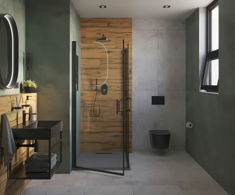 Černý nástěnný dávkovač mýdla SAT Project v moderním minimalistickém designu