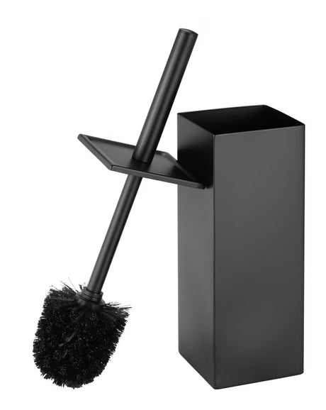 Volně stojící černá WC štětka SAT s minimalistickým designem a silikonovým kartáčem