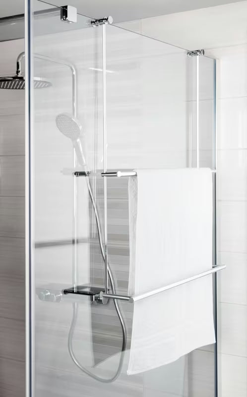 Chromový závěsný držák ručníků SAT Chrome pro Walk-in a skleněné sprchové zástěny