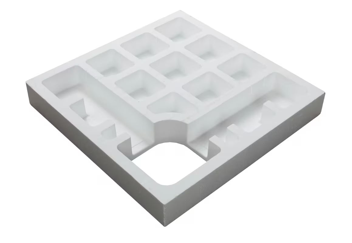 Bílý polystyrenový nosič SAT pro sprchovou vaničku z odolného tvrzeného polystyrenu HDPS.