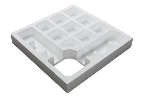 Bílý polystyrenový nosič SAT pro sprchovou vaničku z odolného tvrzeného polystyrenu HDPS.